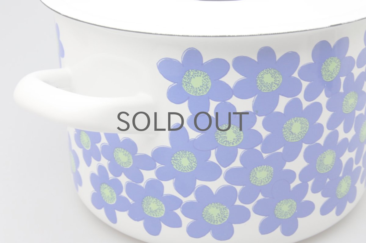 画像2: Finel /フィネル　ブルー花エナメル　両手鍋　Lサイズ (2)