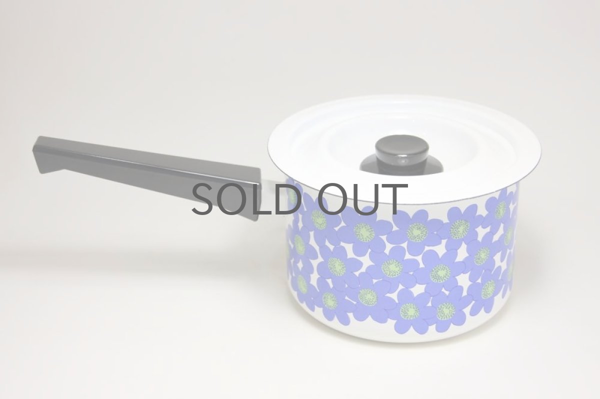 画像5: Finel /フィネル　ブルー花エナメル　片手鍋　Sサイズ 未使用オリジナルボックス付き (5)