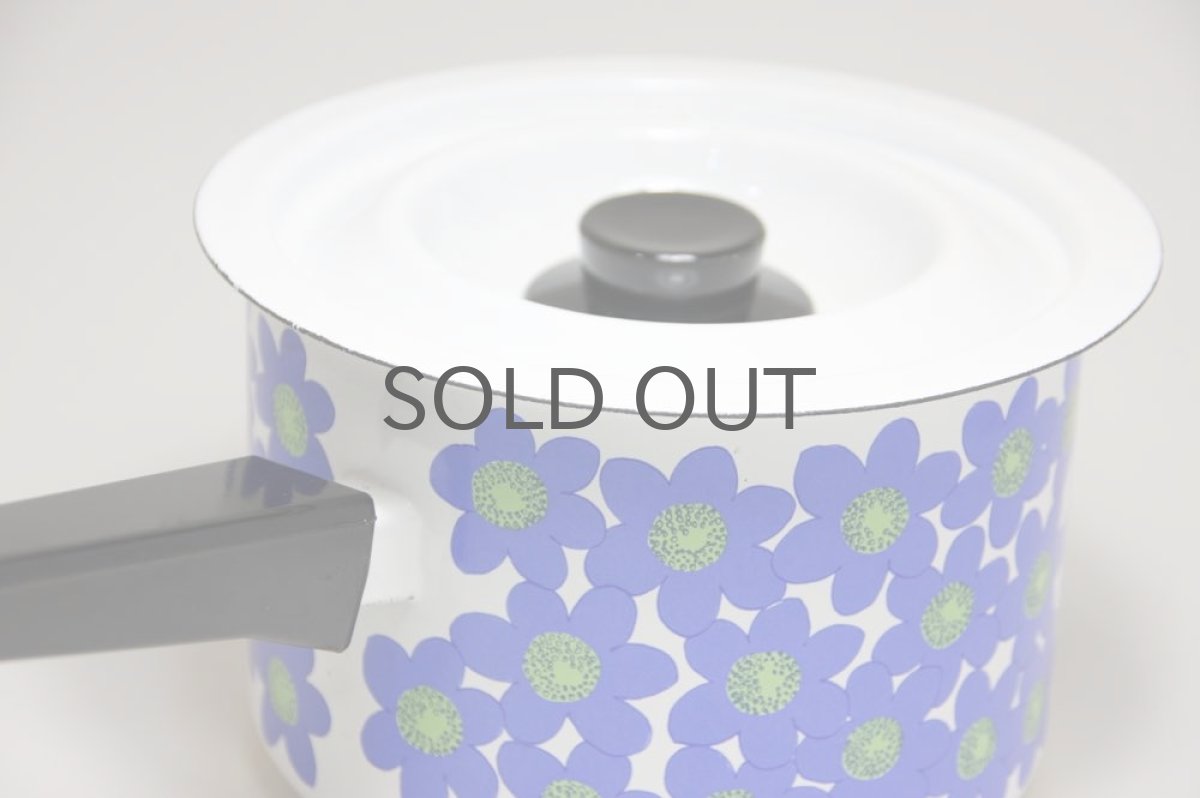 画像4: Finel /フィネル　ブルー花エナメル　片手鍋　Sサイズ 未使用オリジナルボックス付き (4)