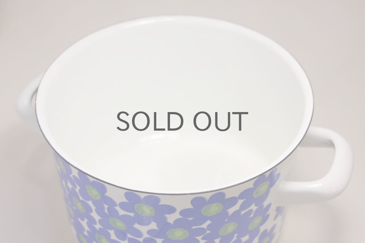 画像4: Finel /フィネル ブルー花エナメル 両手鍋 Lサイズ  未使用オリジナルボックス付き (4)