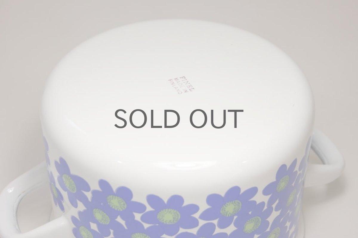 画像7: Finel /フィネル ブルー花エナメル 両手鍋 Lサイズ  未使用オリジナルボックス付き (7)