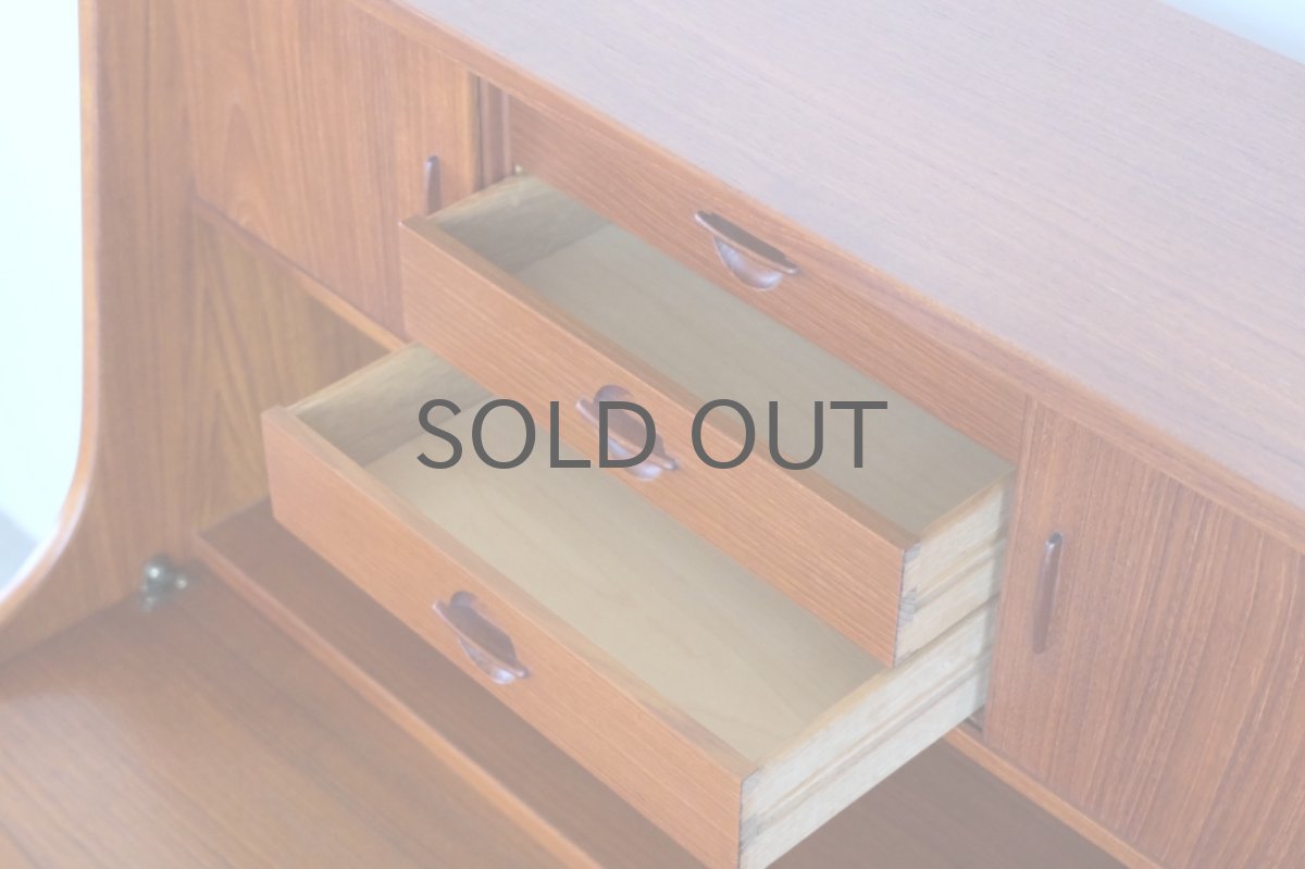 画像9: 北欧ビンテージ家具/デンマーク製/ライティングビューロー/3段引き出し/No.1 (9)