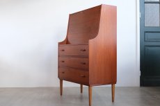 画像3: 北欧ビンテージ家具/デンマーク製/ライティングビューロー/3段引き出し/No.1 (3)