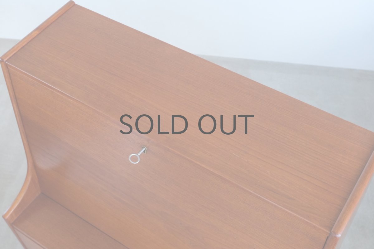 画像5: 北欧ビンテージ家具/デンマーク製/ライティングビューロー/3段引き出し/No.1 (5)