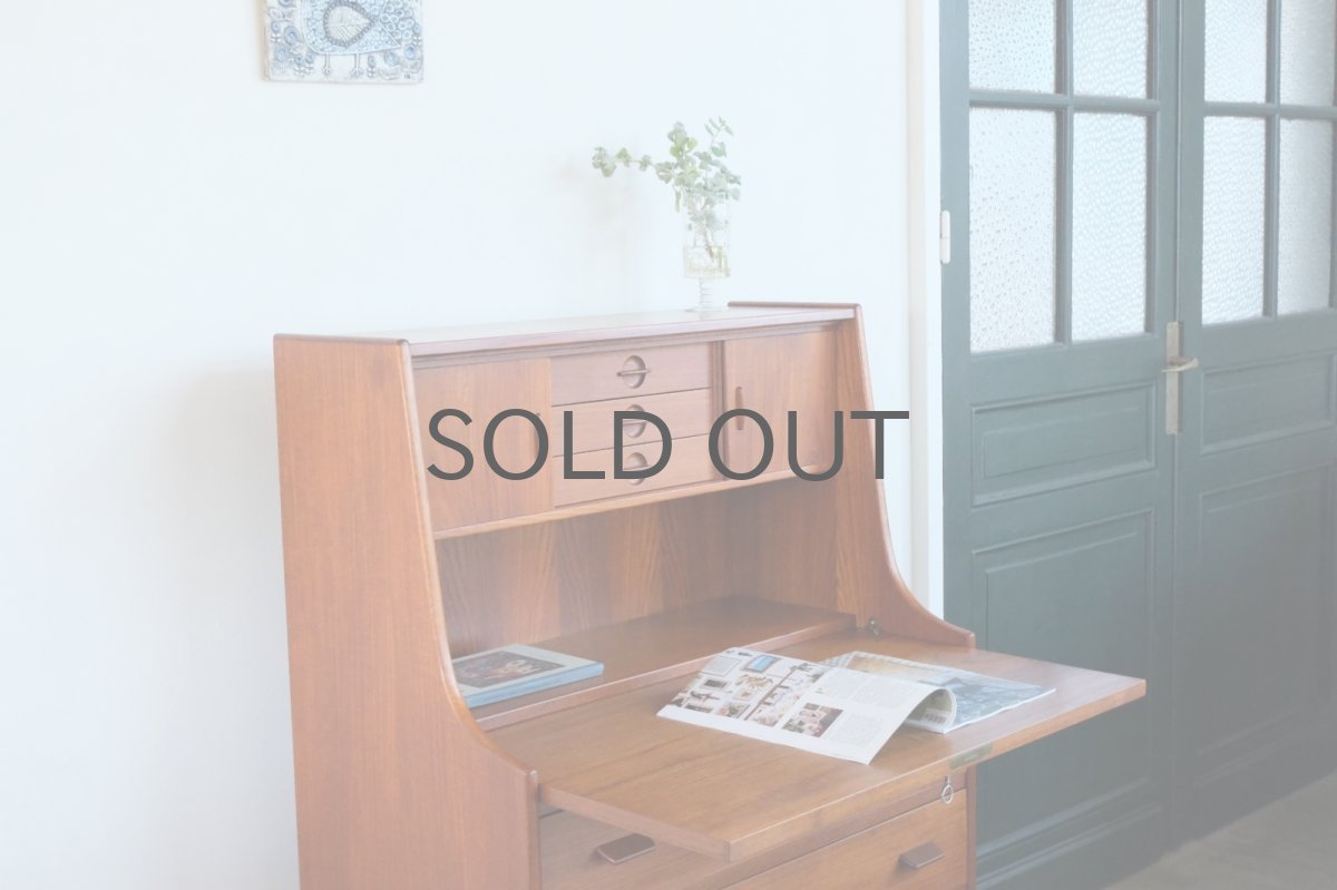 画像19: 北欧ビンテージ家具/デンマーク製/ライティングビューロー/3段引き出し/No.1 (19)
