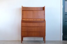 画像1: 北欧ビンテージ家具/デンマーク製/ライティングビューロー/3段引き出し/鏡付き/No.2 (1)