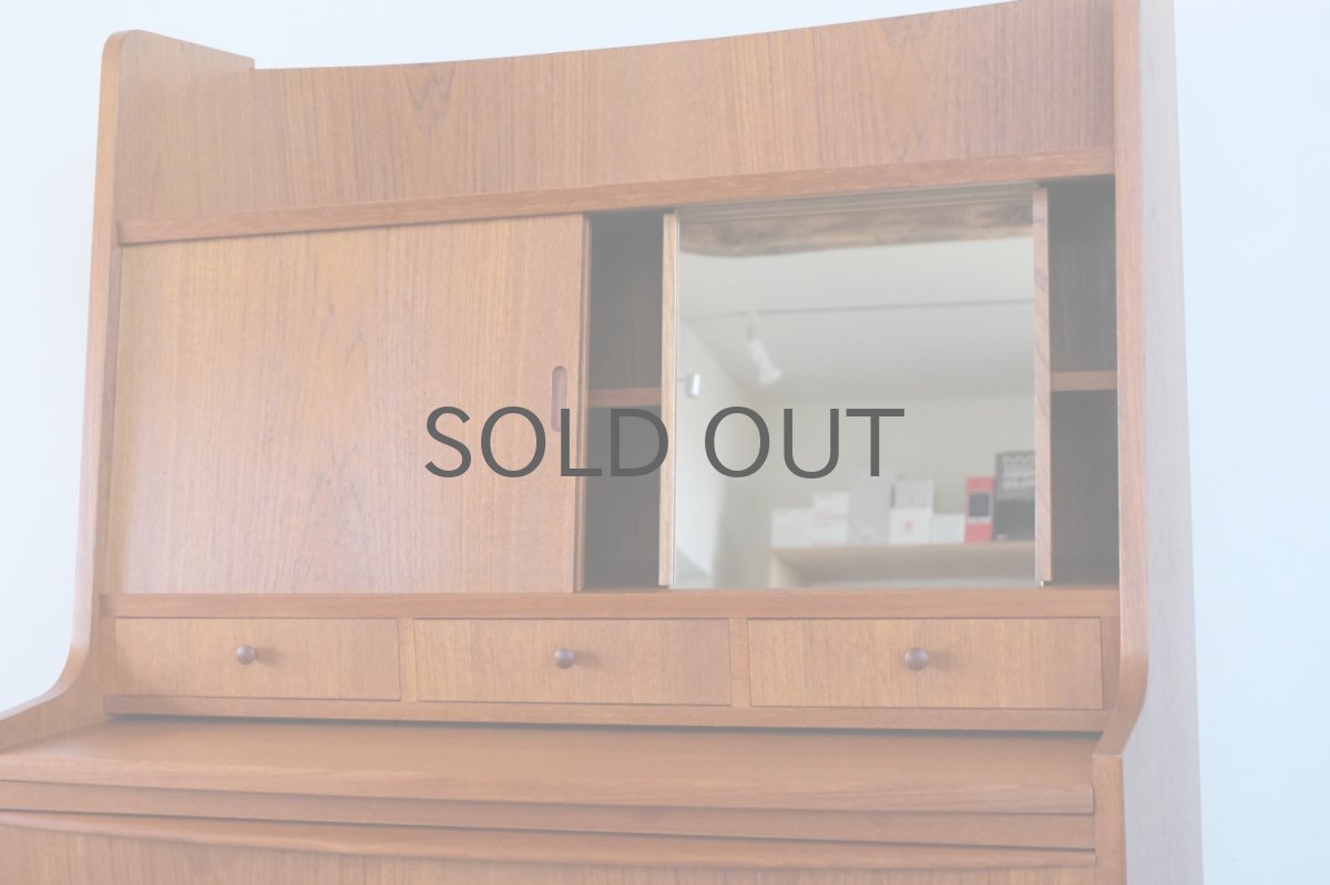 画像5: 北欧ビンテージ家具/デンマーク製/ライティングビューロー/3段引き出し/鏡付き/No.2 (5)