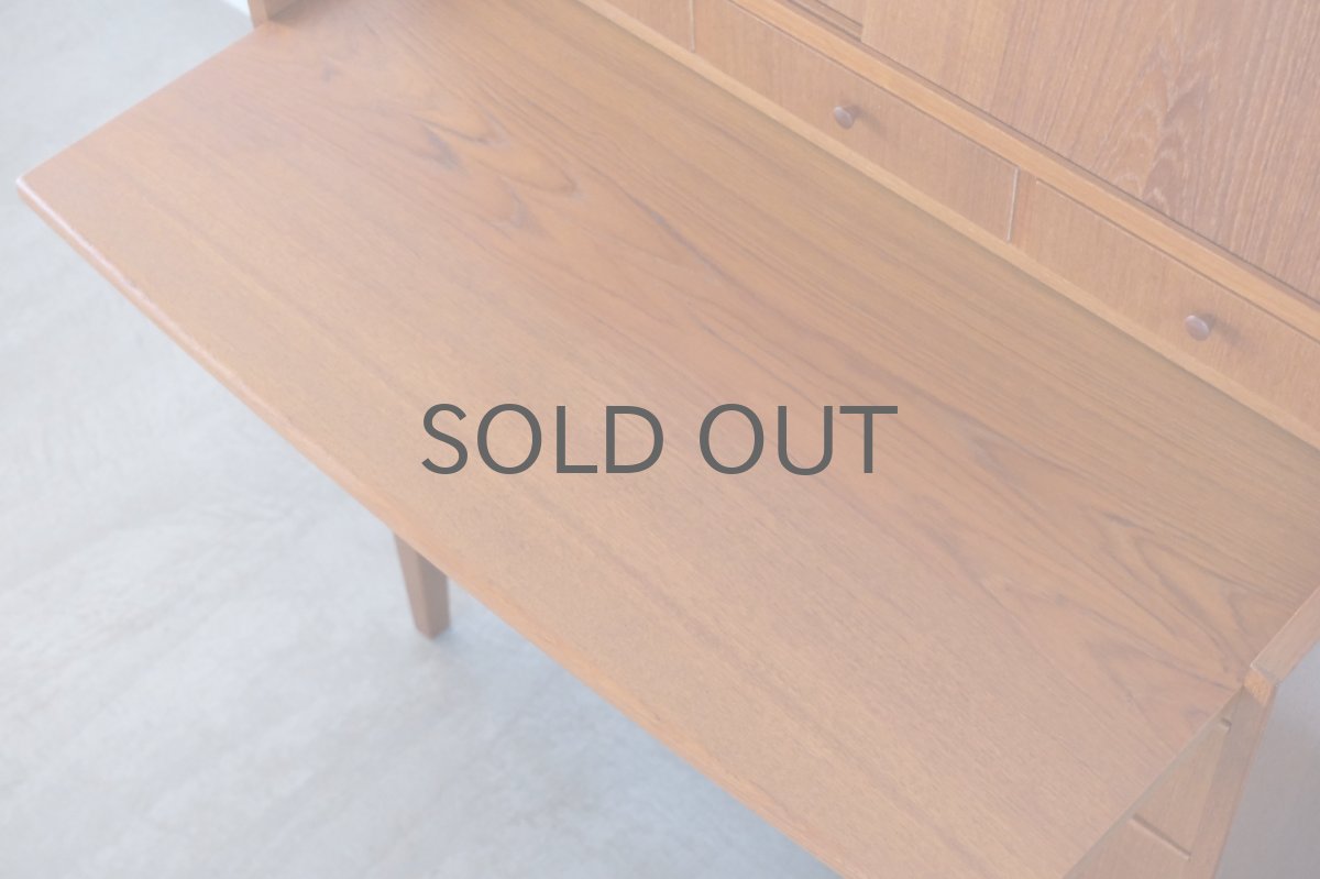 画像12: 北欧ビンテージ家具/デンマーク製/ライティングビューロー/3段引き出し/鏡付き/No.2 (12)