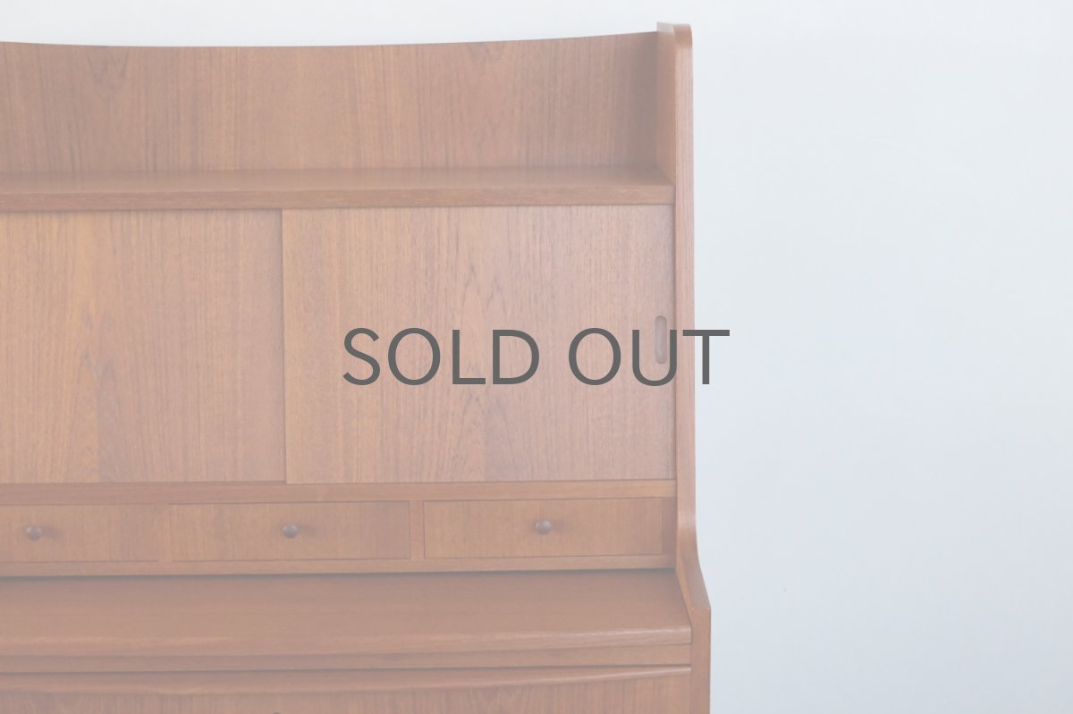 画像4: 北欧ビンテージ家具/デンマーク製/ライティングビューロー/3段引き出し/鏡付き/No.2 (4)