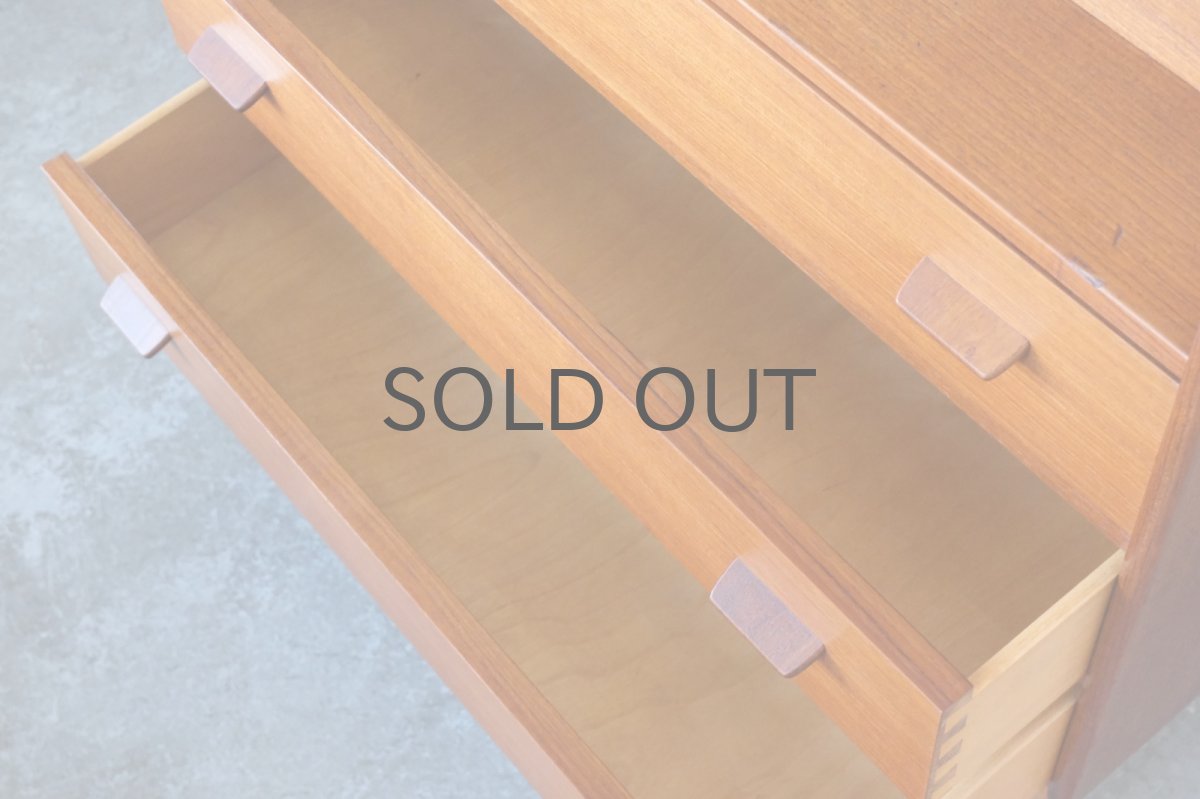 画像16: 北欧ビンテージ家具/デンマーク製/ライティングビューロー/3段引き出し/No.1 (16)