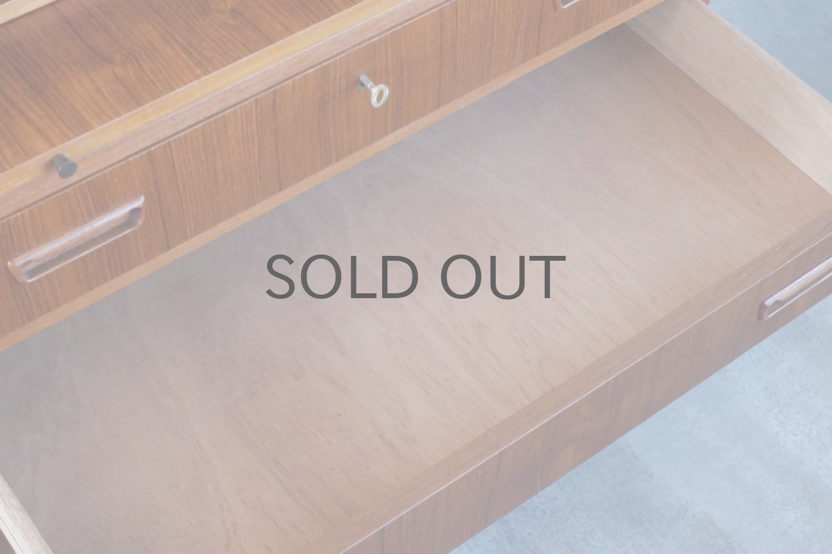 画像17: 北欧ビンテージ家具/デンマーク製/ライティングビューロー/3段引き出し/No.3 (17)