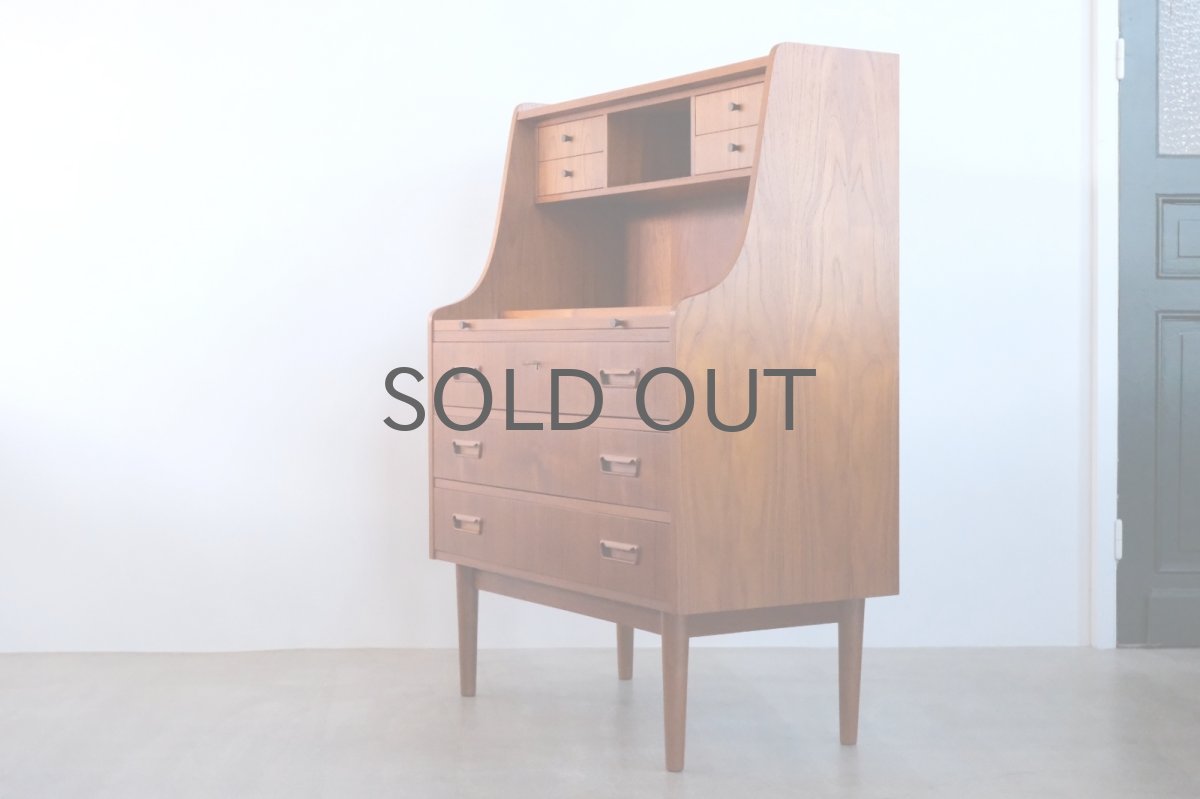 画像4: 北欧ビンテージ家具/デンマーク製/ライティングビューロー/3段引き出し/No.3 (4)