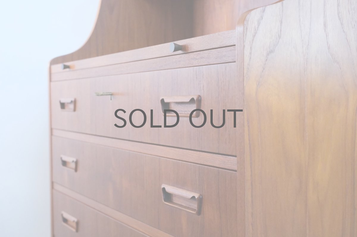 画像15: 北欧ビンテージ家具/デンマーク製/ライティングビューロー/3段引き出し/No.3 (15)