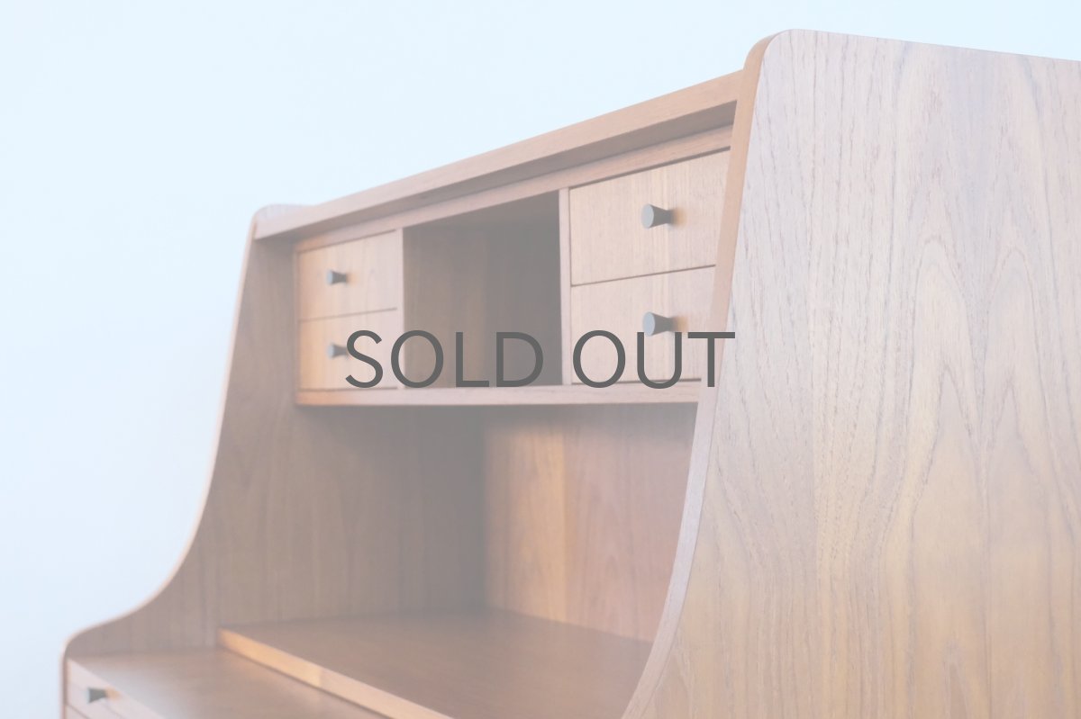 画像7: 北欧ビンテージ家具/デンマーク製/ライティングビューロー/3段引き出し/No.3 (7)