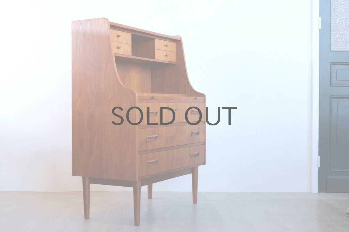 画像3: 北欧ビンテージ家具/デンマーク製/ライティングビューロー/3段引き出し/No.3 (3)