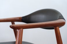 画像4: 北欧家具ビンテージ/デンマーク製/Erik Kirkegaard/皮革張りチークアームチェア (4)