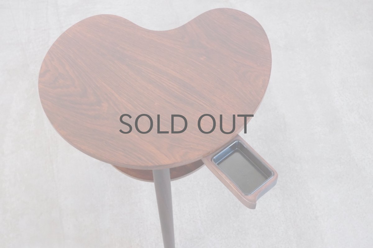 画像7: 北欧ビンテージ家具/デンマーク/ローズウッド/ミニサイドテーブル/ビーンズ型2段 (7)