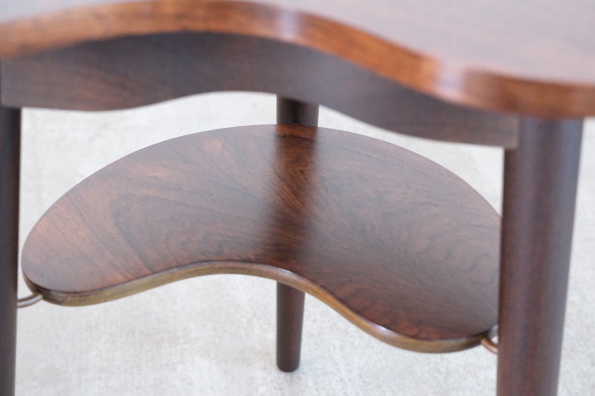 画像4: 北欧ビンテージ家具/デンマーク/ローズウッド/ミニサイドテーブル/ビーンズ型2段 (4)