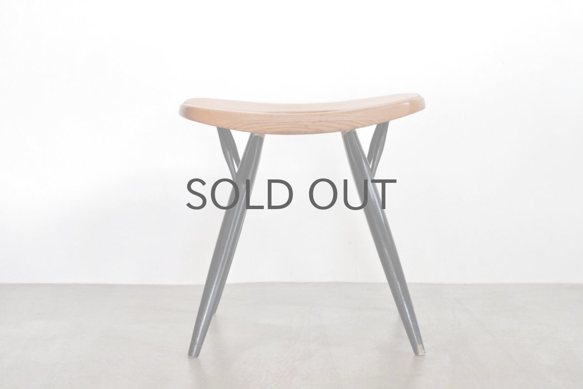 画像3: 北欧ビンテージ家具/フィンランド製/ Ilmari Tapiovaara/イルマリ・タピオヴァーラ/pirkka stool/ピルッカスツール/ハニー&ブラック/送料無料 (3)