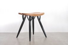 画像1: 北欧ビンテージ家具/フィンランド製/ Ilmari Tapiovaara/イルマリ・タピオヴァーラ/pirkka stool/ピルッカスツール/ハニー&ブラック/送料無料 (1)