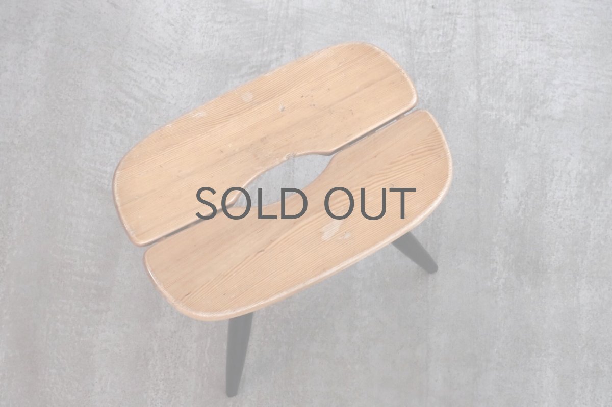 画像4: 北欧ビンテージ家具/フィンランド製/ Ilmari Tapiovaara/イルマリ・タピオヴァーラ/pirkka stool/ピルッカスツール/ハニー&ブラック/送料無料 (4)