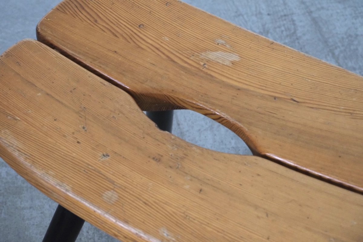 画像7: 北欧ビンテージ家具/フィンランド製/ Ilmari Tapiovaara/イルマリ・タピオヴァーラ/pirkka stool/ピルッカスツール/ハニー&ブラック/送料無料 (7)