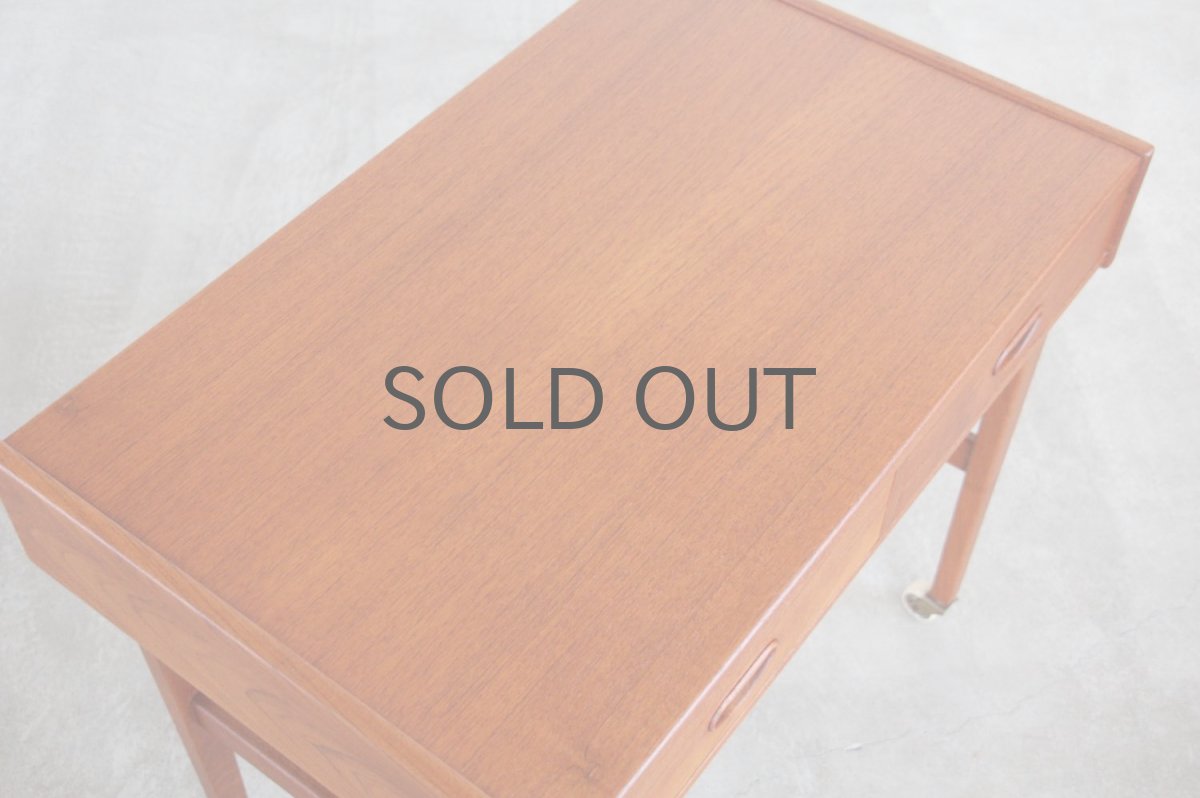 画像5: ビンテージ北欧家具/デンマーク/ソーイングキャビネット/チーク/キャスター付き (5)