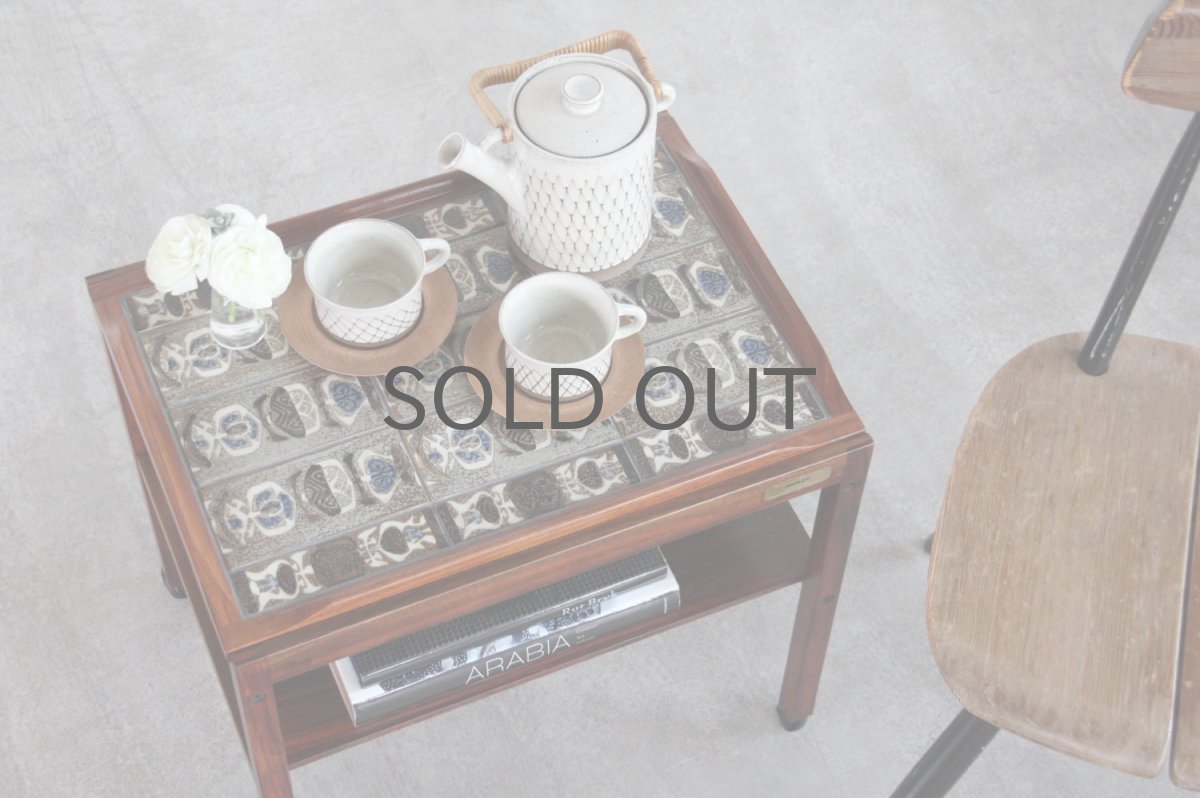 画像5: 北欧ビンテージ家具/デンマーク/ロイヤルコペンハーゲンタイルトップ/ワゴン/ローズウッド (5)