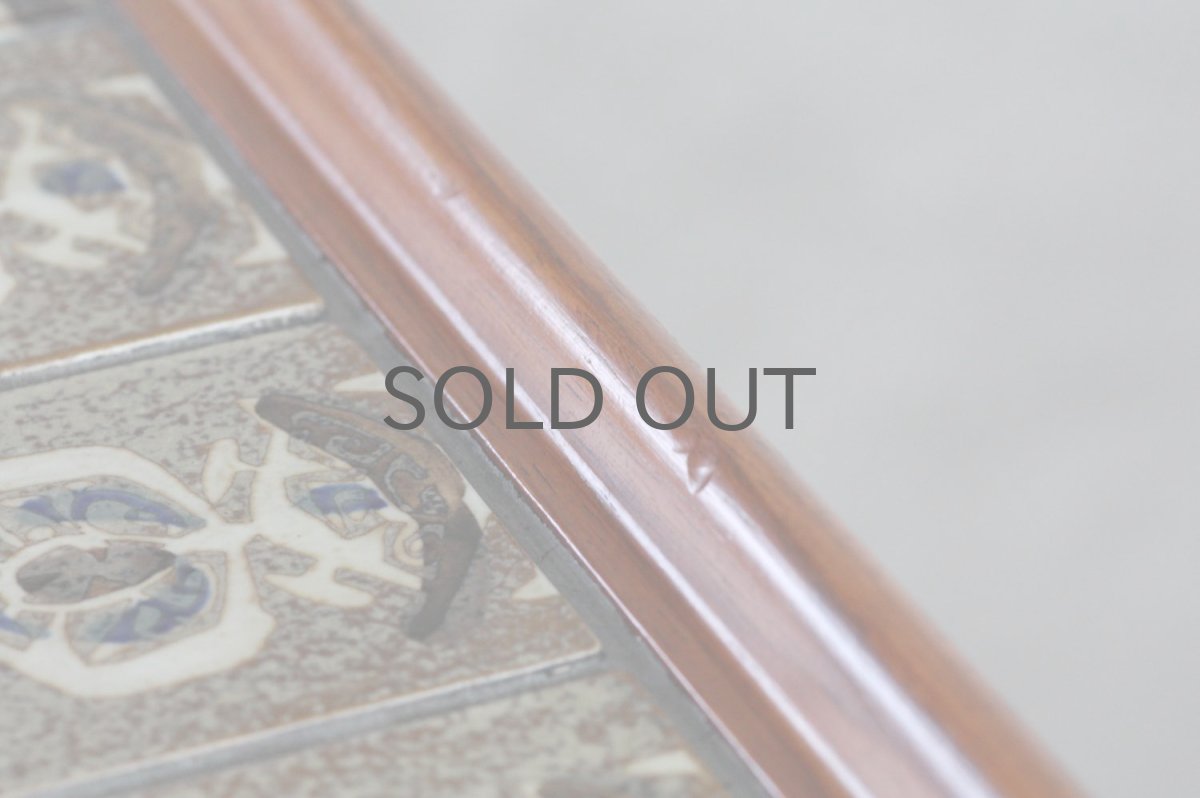 画像6: 北欧ビンテージ家具/デンマーク/ロイヤルコペンハーゲンタイルトップ/ワゴン/ローズウッド (6)