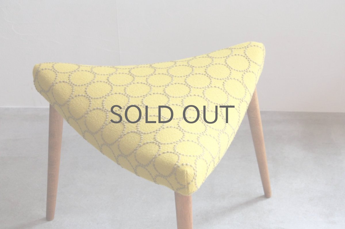 画像4: 北欧ビンテージ家具/デンマーク製/スツール✕ミナ ペルホネン/タンバリン/3本脚スツール (4)