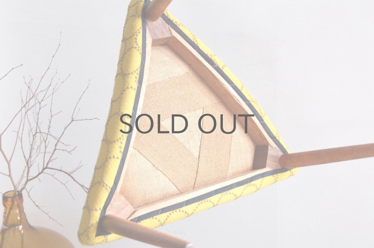 画像5: 北欧ビンテージ家具/デンマーク製/スツール✕ミナ ペルホネン/タンバリン/3本脚スツール (5)