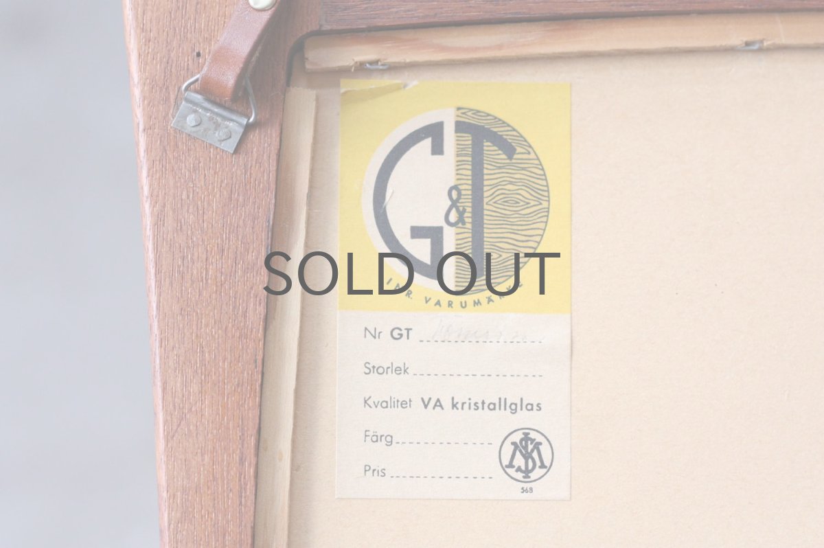 画像6: デンマーク製/ビンテージミラー/G&T inr varumärke/チークフレーム✕革/新品鏡 (6)