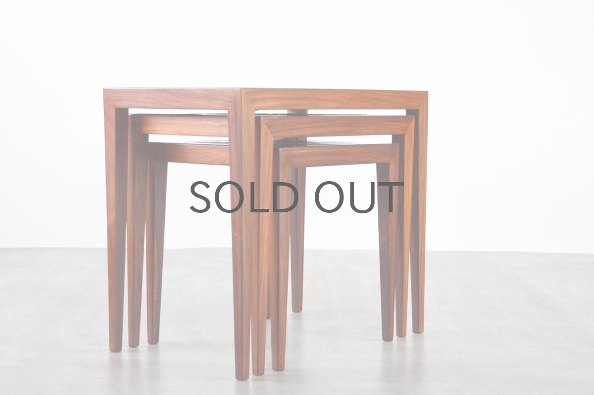 画像11: 北欧家ビンテージ具/デンマーク/ロイヤルコペンハーゲン/ネストテーブル/タイルトップ/ローズウッド (11)