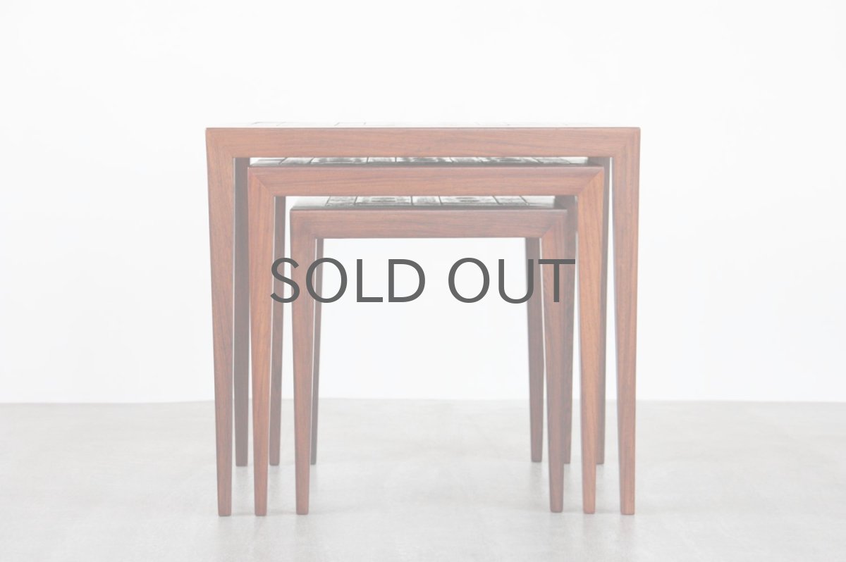 画像10: 北欧家ビンテージ具/デンマーク/ロイヤルコペンハーゲン/ネストテーブル/タイルトップ/ローズウッド (10)