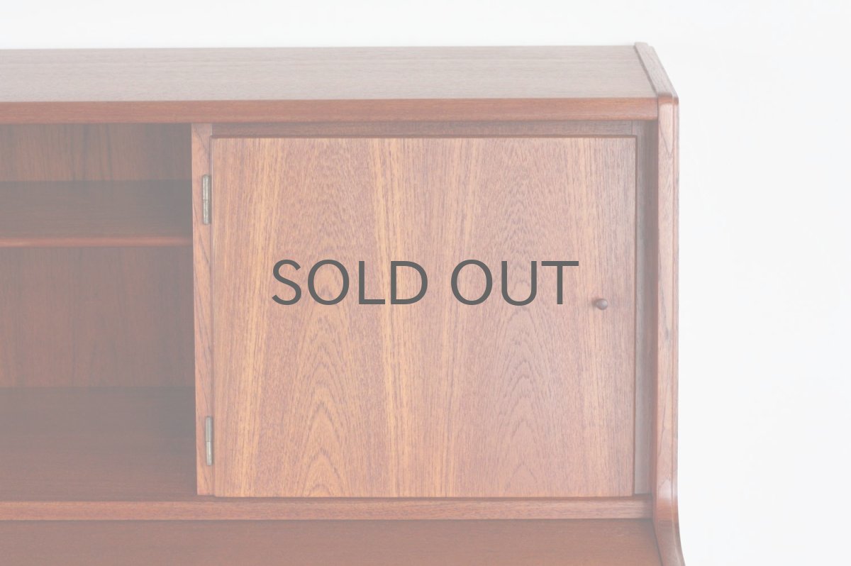 画像10: 北欧ビンテージ家具/デンマーク製/チークライティングビューロー/3段引き出し/鏡付き (10)