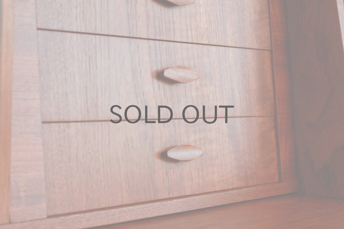 画像5: 北欧ビンテージ家具/デンマーク製/チークライティングビューロー/4段引き出し (5)