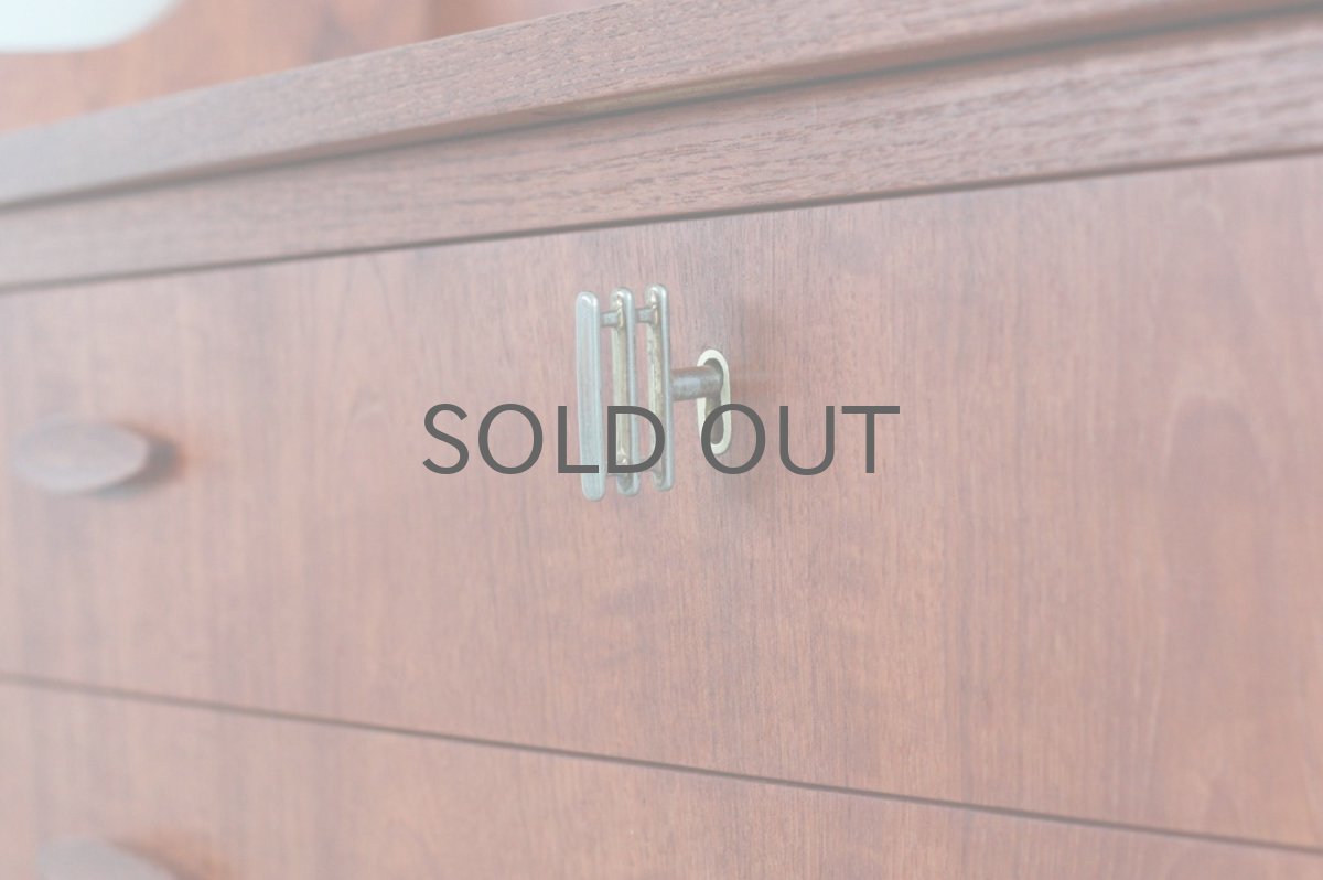 画像15: 北欧ビンテージ家具/デンマーク製/チークライティングビューロー/4段引き出し (15)