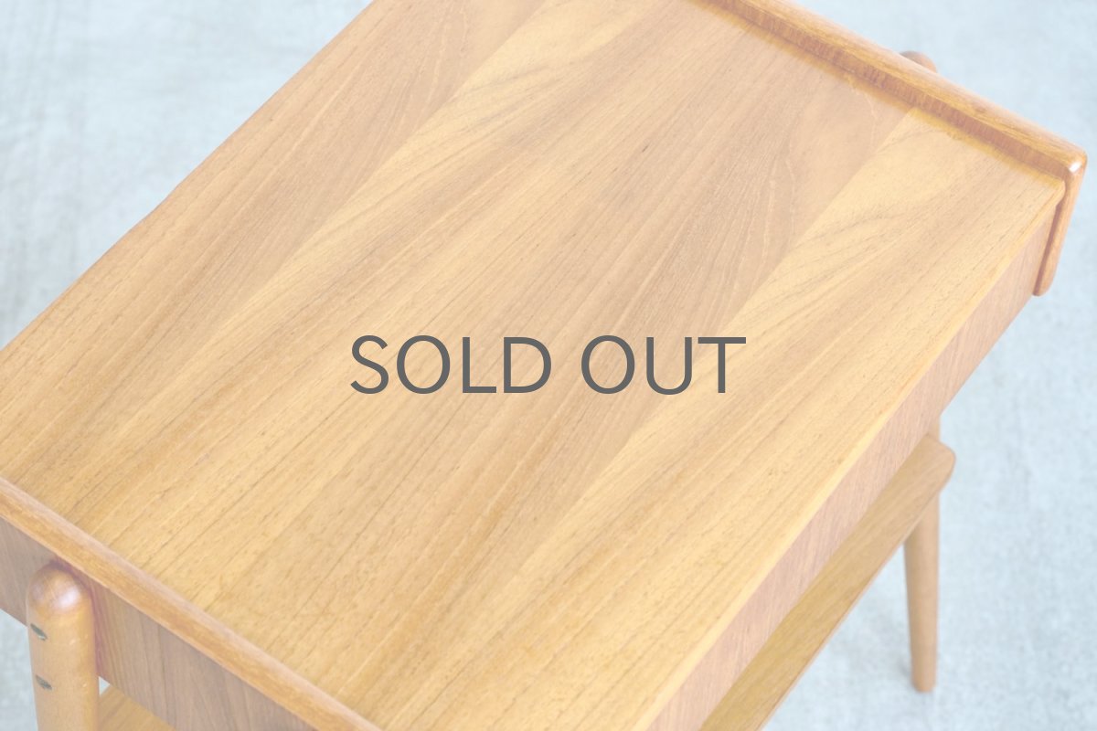 画像6: 北欧ビンテージ家具/スウェーデン/チーク×ビーチ/ベッドサイドテーブル (6)
