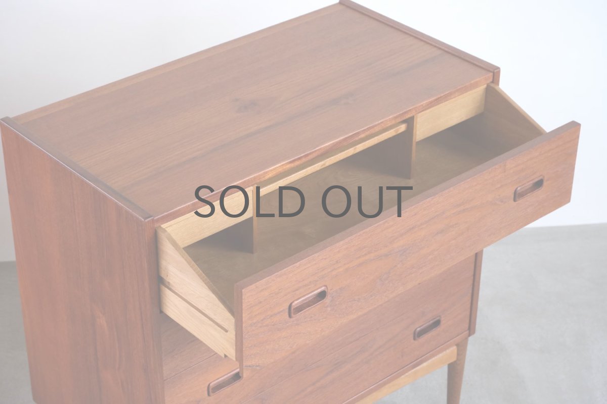 画像6: 北欧ビンテージ家具/デンマーク製/チーク/ドレッサー/3段引き出し/鏡付き (6)