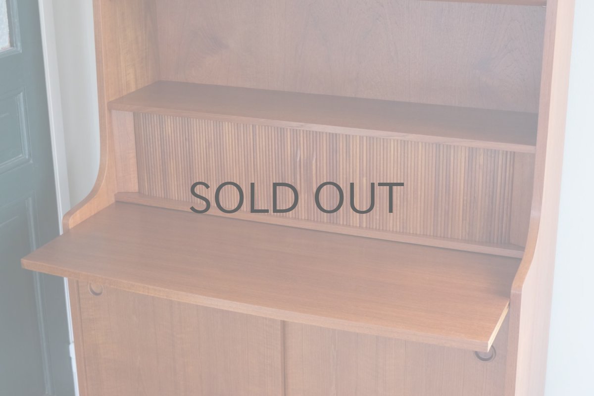 画像5: 北欧ビンテージ家具/デンマーク/ブックシェルフ＋ライティングディスク/チーク (5)