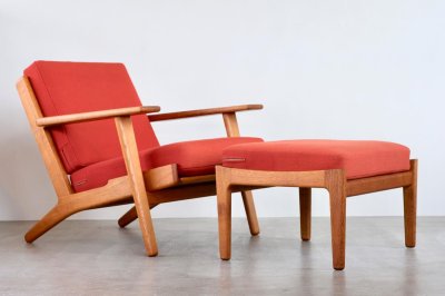 画像1: ビンテージ北欧家具/Hans j Wegner/ハンス J ウェグナー/ゲタマ/GE290オットマン/オーク/クッションはお好きなカラーで張替え代込