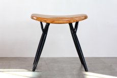 画像2: 北欧ビンテージ家具/フィンランド製/ Ilmari Tapiovaara/イルマリ・タピオヴァーラ/pirkka stool/ピルッカスツール/ハニー&ブラック (2)