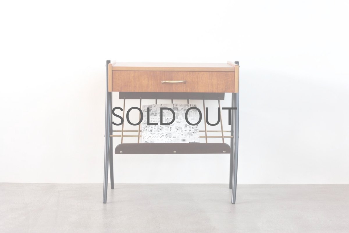 画像2: 北欧ビンテージ家具/スウェーデン/チーク×ビーチ/ベッドサイドテーブル＋マガジンラック (2)