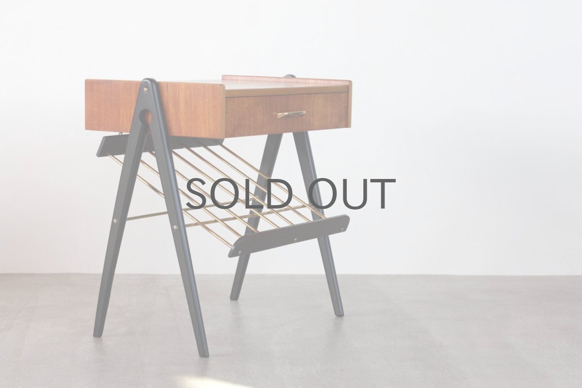 画像3: 北欧ビンテージ家具/スウェーデン/チーク×ビーチ/ベッドサイドテーブル＋マガジンラック (3)