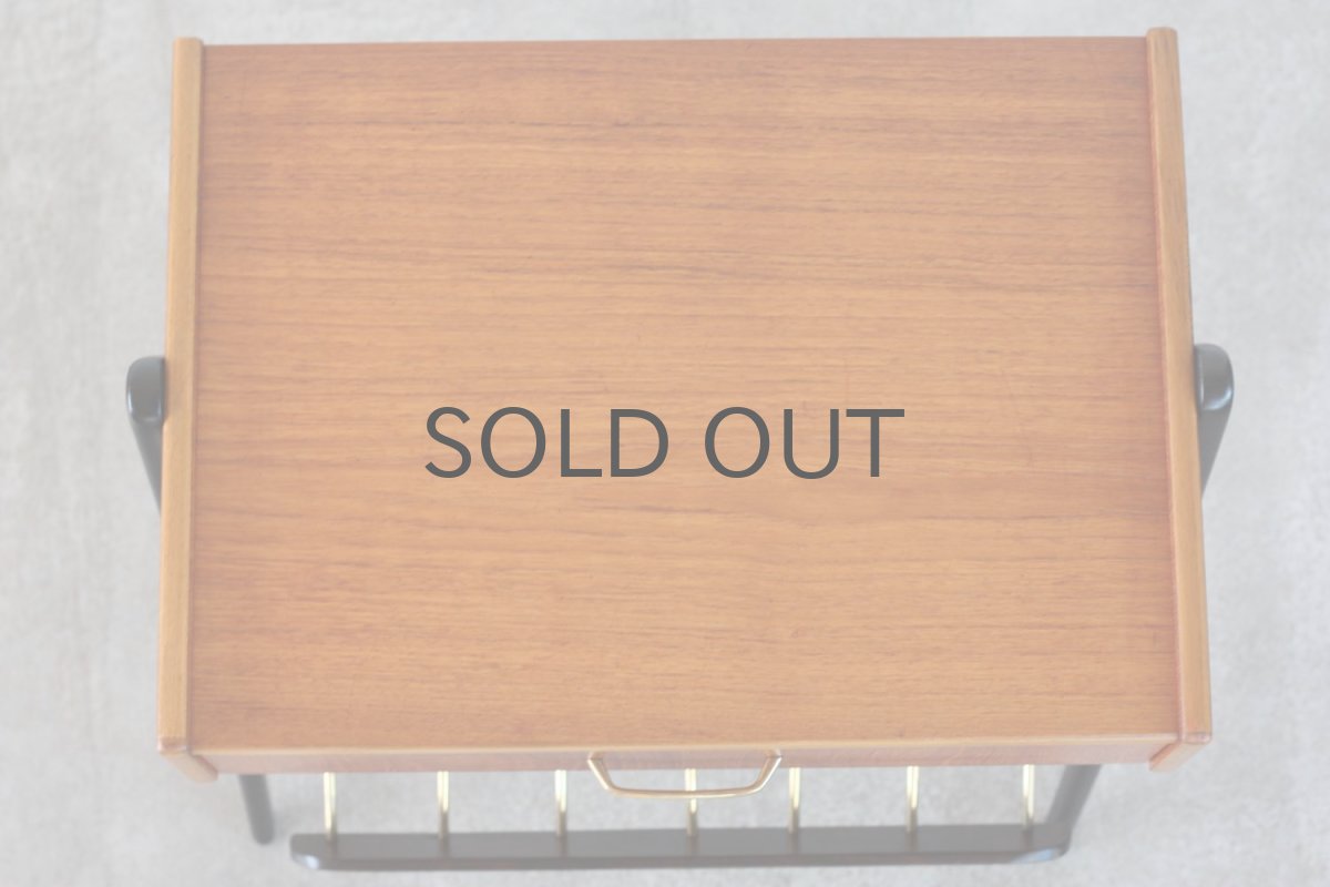 画像6: 北欧ビンテージ家具/スウェーデン/チーク×ビーチ/ベッドサイドテーブル＋マガジンラック (6)