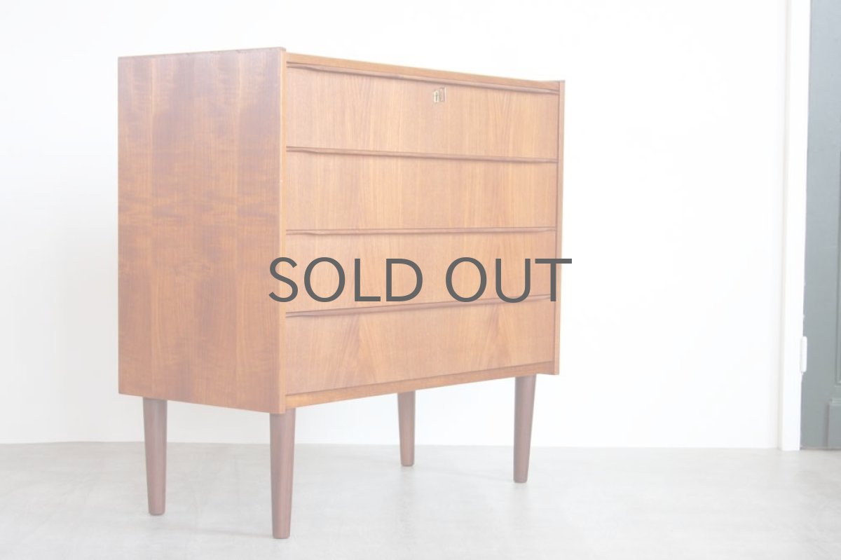 画像2: ビンテージ北欧家具/デンマーク製/チェスト/チーク4段  (2)