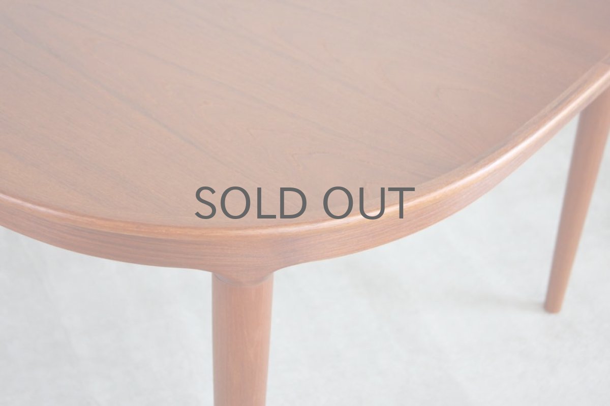 画像7: 北欧ビンテージ家具/デンマーク製/ダイニングテーブル/正方形コーナーアール/セクステンション付き/チーク (7)