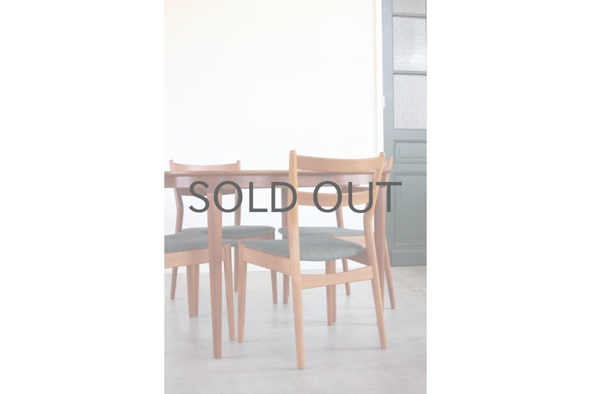 画像2: 北欧ビンテージ家具/デンマーク製/ダイニングテーブル/正方形コーナーアール/セクステンション付き/チーク (2)