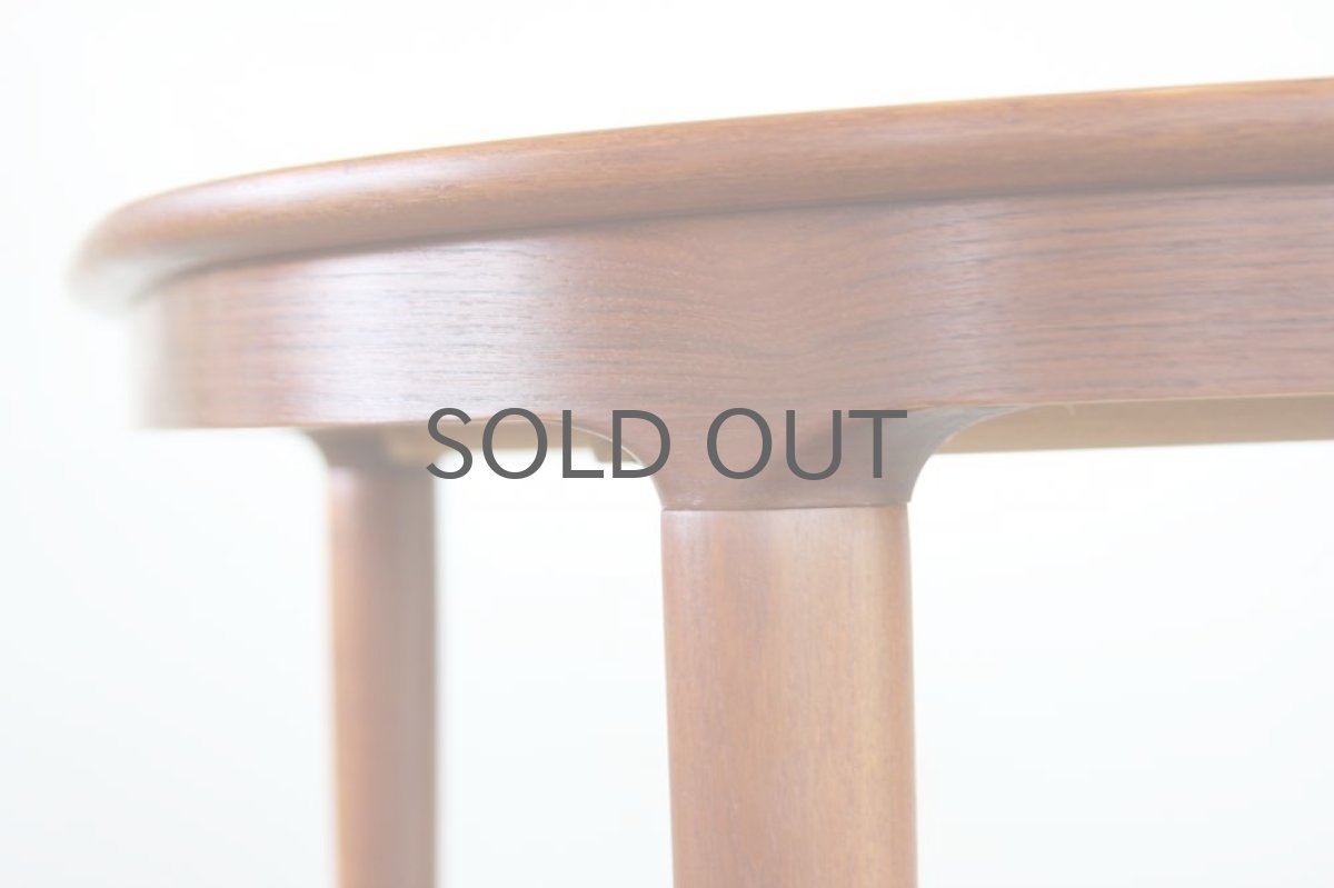 画像8: 北欧ビンテージ家具/デンマーク製/ダイニングテーブル/正方形コーナーアール/セクステンション付き/チーク (8)