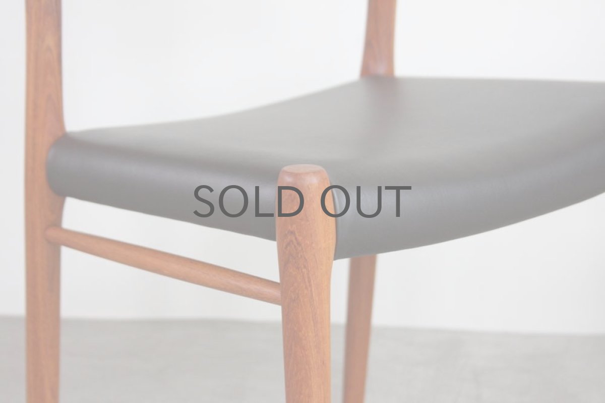 画像5: ビンテージ北欧家具/デンマーク製/J.L.モラー社製/ニルスオットモラー /ダイニングチェア/革張りチーク (5)